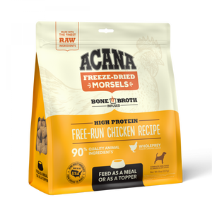 ACANA Freeze Dried Dog Food & Topper, Grain Free, High Protein,  Fresh & Raw Animal Ingredients, Free Run Chicken Recipe, Morsels