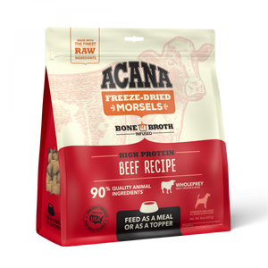 ACANA Freeze Dried Dog Food & Topper, Grain Free, High Protein,  Fresh & Raw Animal Ingredients, Ranch-Raised Beef Recipe, Morsels