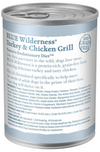 Load image into Gallery viewer, Blue Buffalo Wilderness High-Protein Grain-Free Turkey &amp; Chicken Grill Adult Canned Dog Food
