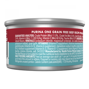 Purina ONE Grain Free Premium Pate Beef Canned Cat Food