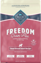 Load image into Gallery viewer, Blue Buffalo Freedom Grain-Free Small Breed Adult Chicken Recipe Dry Dog Food
