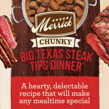 Load image into Gallery viewer, Merrick Grain Free Big Texas Steak Tips Dinner Canned Dog Food
