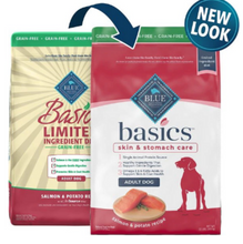 Load image into Gallery viewer, Blue Buffalo Basics Adult Skin &amp; Stomach Care Grain-Free Salmon &amp; Potato Recipe Dry Dog Food
