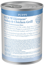 Load image into Gallery viewer, Blue Buffalo Wilderness High-Protein Grain-Free Turkey &amp; Chicken Grill Puppy Canned Dog Food
