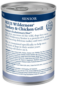 Blue Buffalo Wilderness High-Protein Grain-Free Turkey & Chicken Grill Senior Canned Dog Food