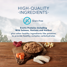 Load image into Gallery viewer, Blue Buffalo Wilderness Grain Free Denali Dinner with Salmon, Venison &amp; Halibut Canned Dog Food
