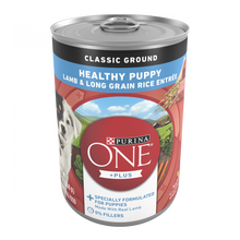 Load image into Gallery viewer, Purina ONE SmartBlend Classic Healthy Puppy Ground Lamb &amp; Long Grain Rice Canned Dog Food
