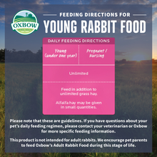 Load image into Gallery viewer, Oxbow Animal Health Essentials Young Rabbit Food All Natural Rabbit Pellets
